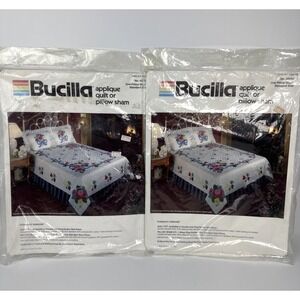 Bucilla Applique Quilt Kit or Pillow Sham Romantic Ribbons 40388 Pair of 2